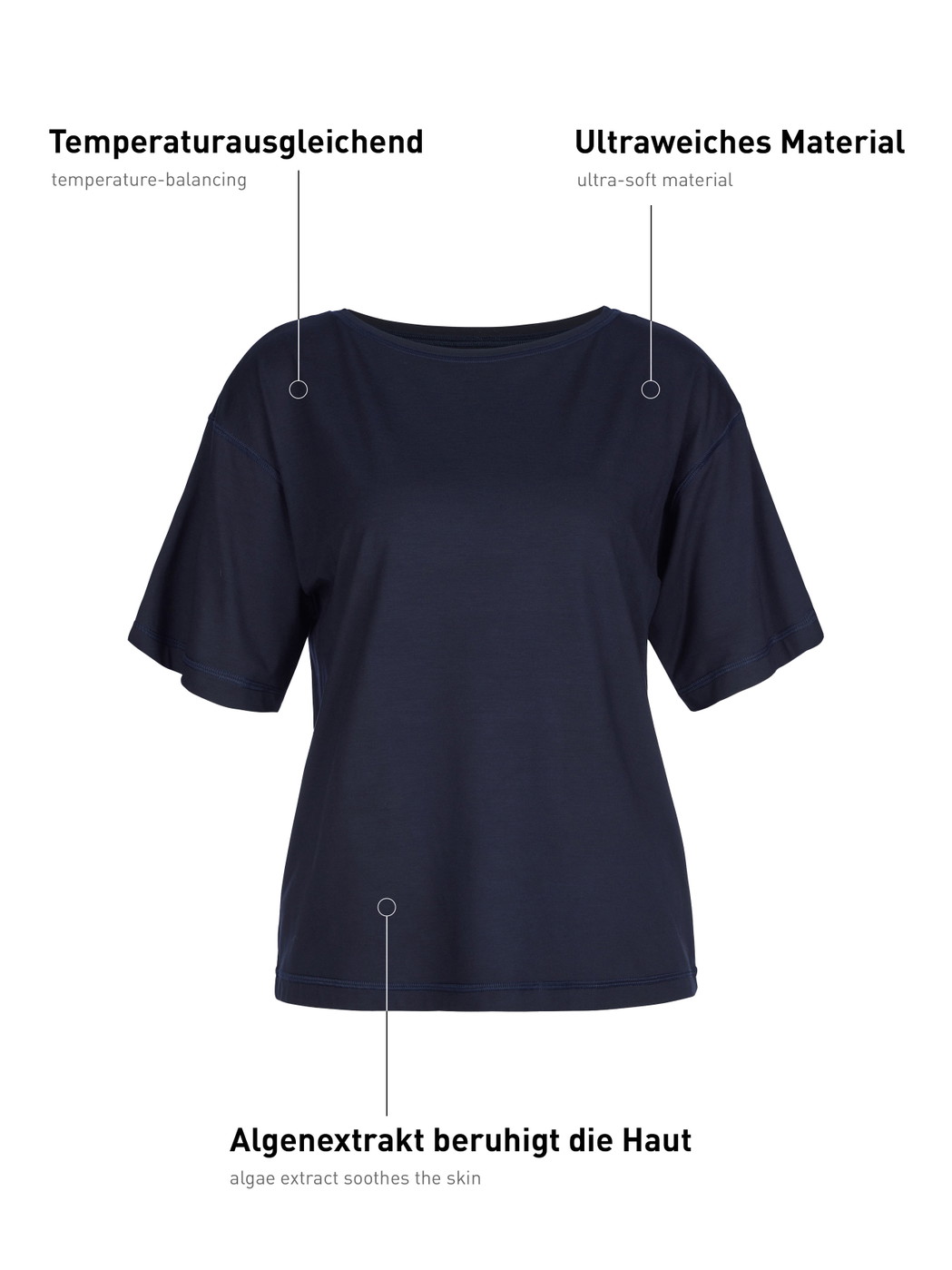 Women - Shirt short sleeve made of Modal in Blue, Unicoloured, from the DSW Balancing series by CALIDA