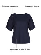 Women - Shirt short sleeve made of Modal in Blue, Unicoloured, from the DSW Balancing series by CALIDA