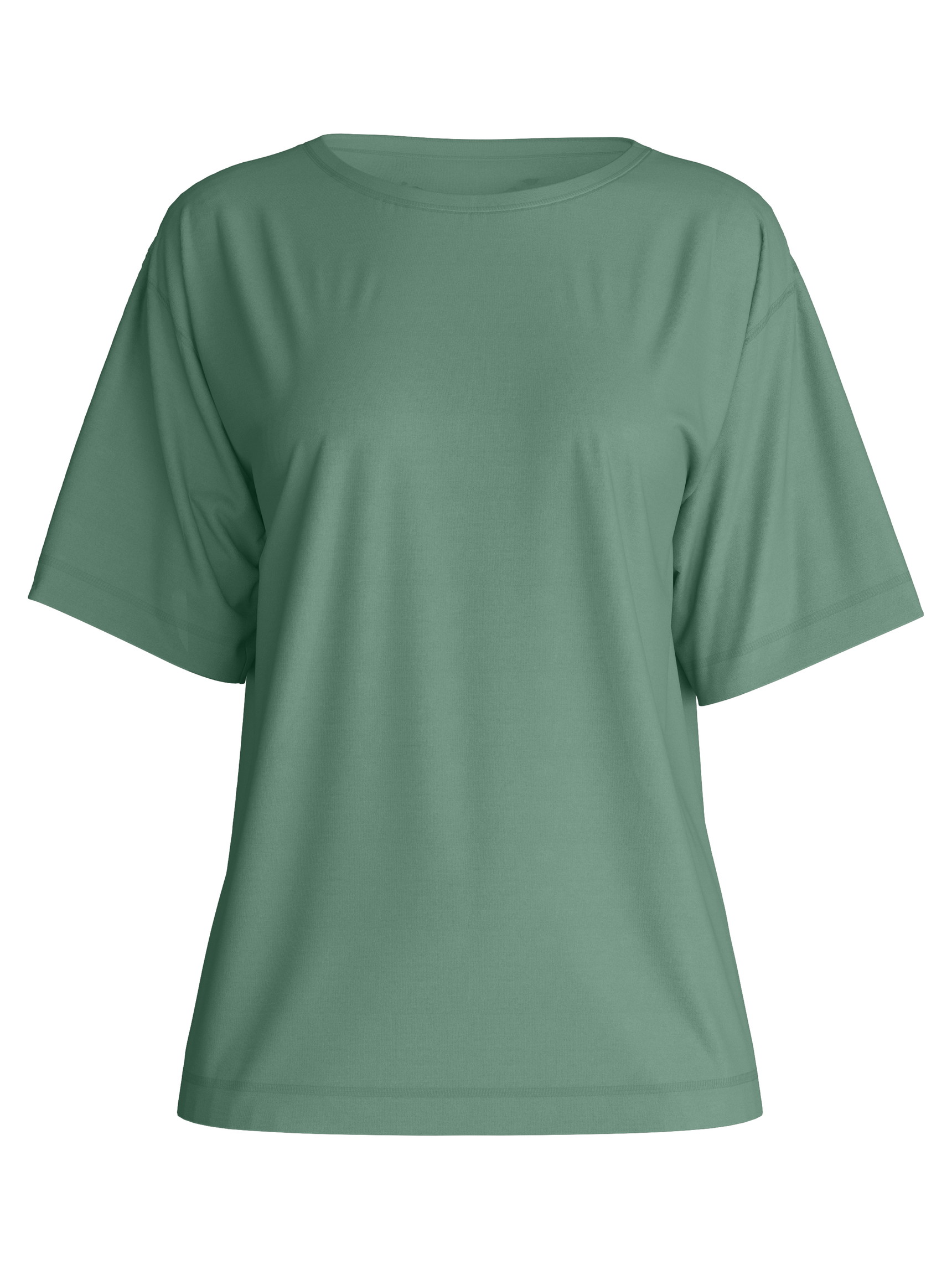 Damen - Kurzarm-Shirt aus Modal in Grün, Einfarbig aus Serie DSW Balancing von CALIDA
