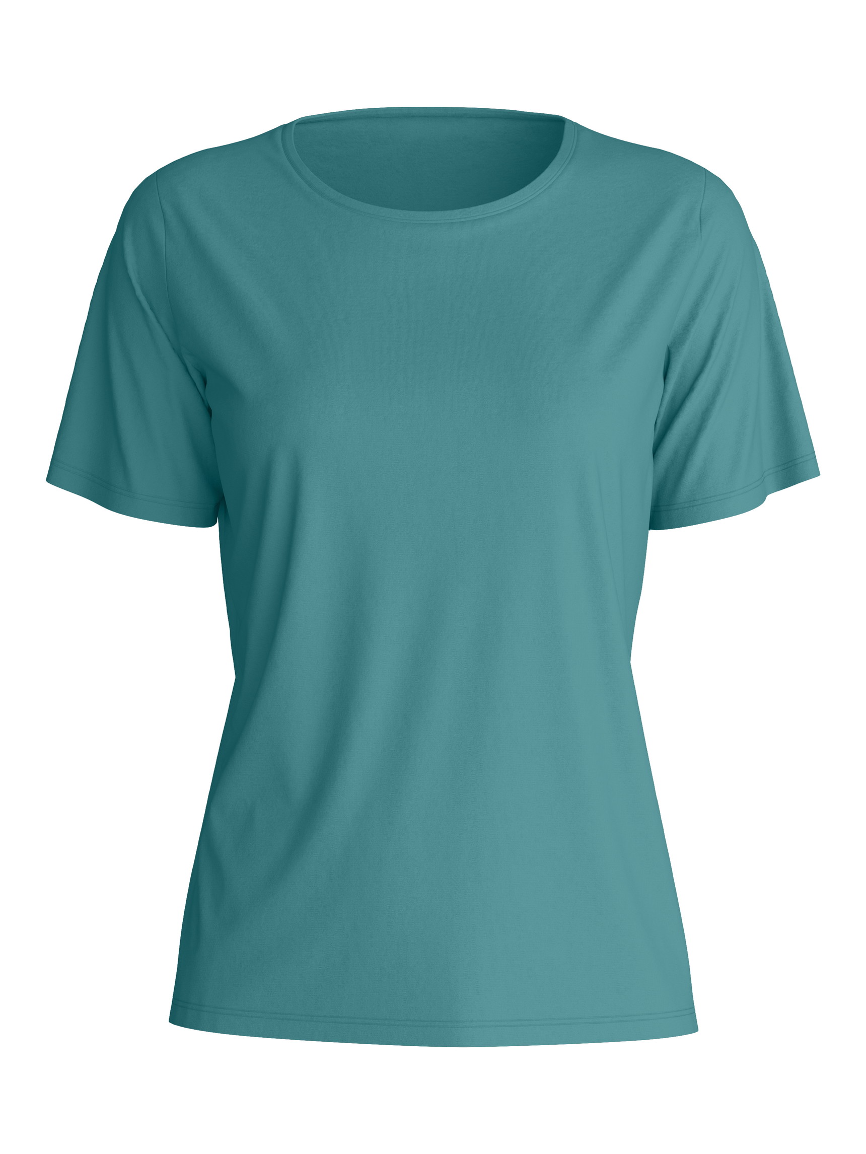 Donna - Shirt a manica corta in 100% cotone di colore Turchese, Tinta unita, della serie Favourites Beach di CALIDA