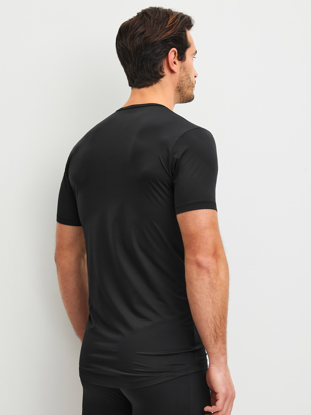 Men model is wearing  made of Polyamide in Black, Unicoloured from the Micro Stretch series by CALIDA, Back view