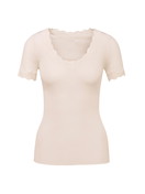 Femme - T-Shirt à manches courtes en Laine de couleur Blanc, Dentelle, de la série Richesse Lace de CALIDA
