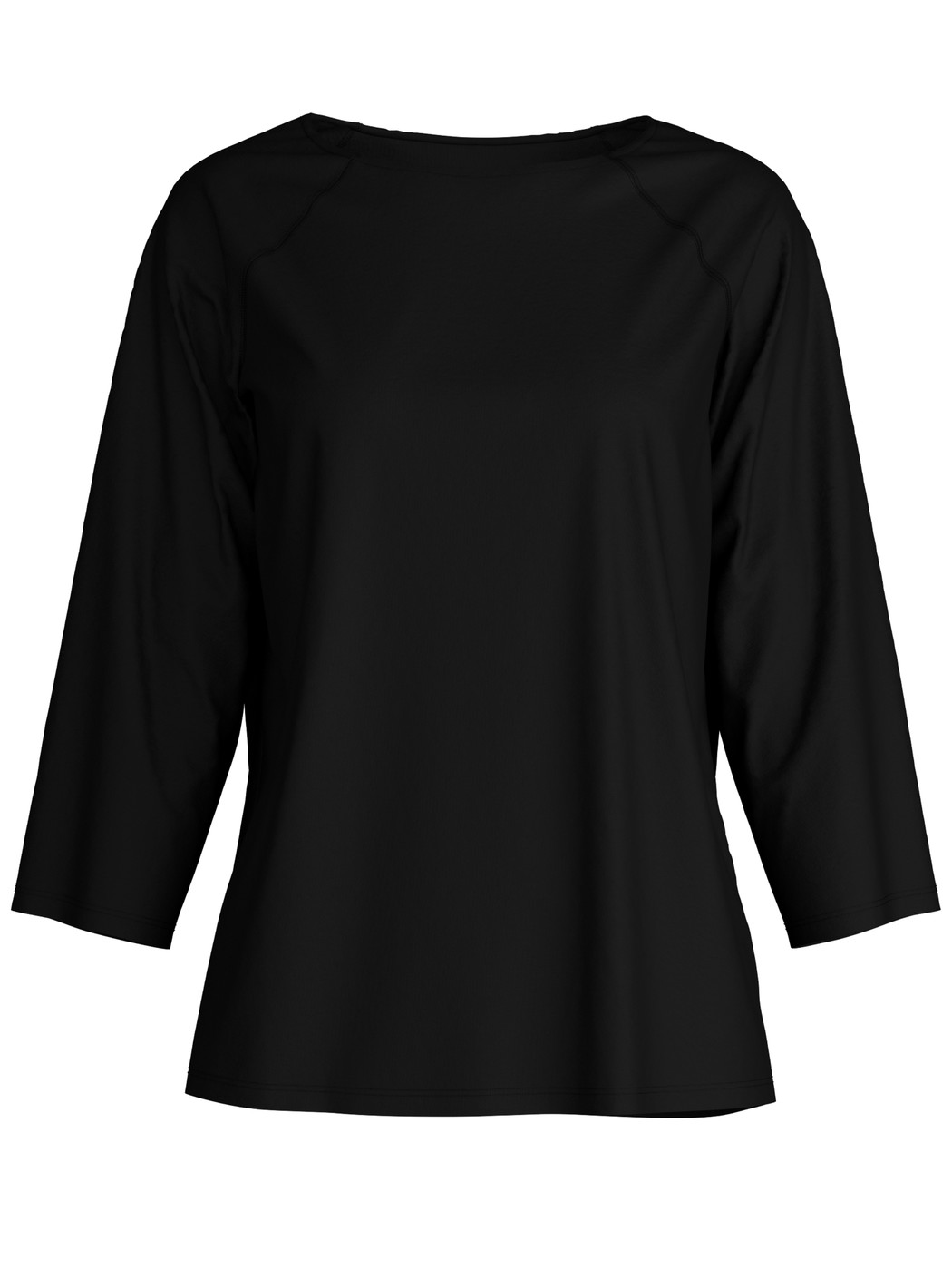 Femme - T-shirt manche 3/4 en Coton de couleur Noir, Unicolore, de la série Favourites Journey de CALIDA