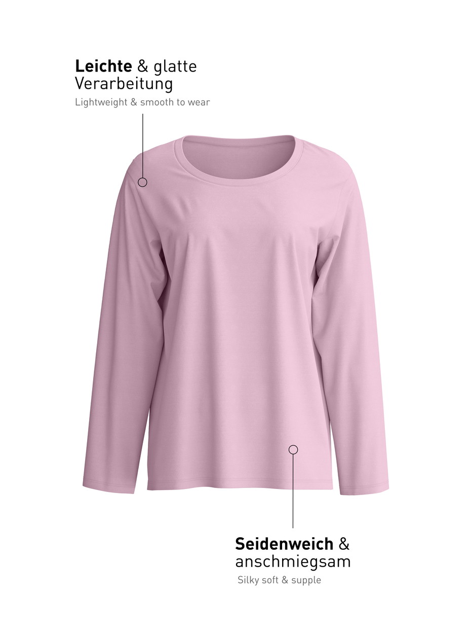 Donna - Shirt a manica lunga in Modal di colore Viola, Tinta unita, della serie DSW Balancing di CALIDA