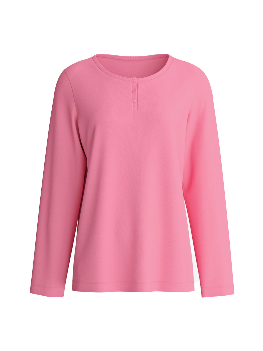 Damen - Langarm-Shirt aus 100% Baumwolle in Rosa, Einfarbig aus Serie Sleep Over M&M von CALIDA