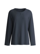 Damen - Langarm-Shirt aus 100% Baumwolle in Blau, Einfarbig aus Serie PJ Party M&M von CALIDA
