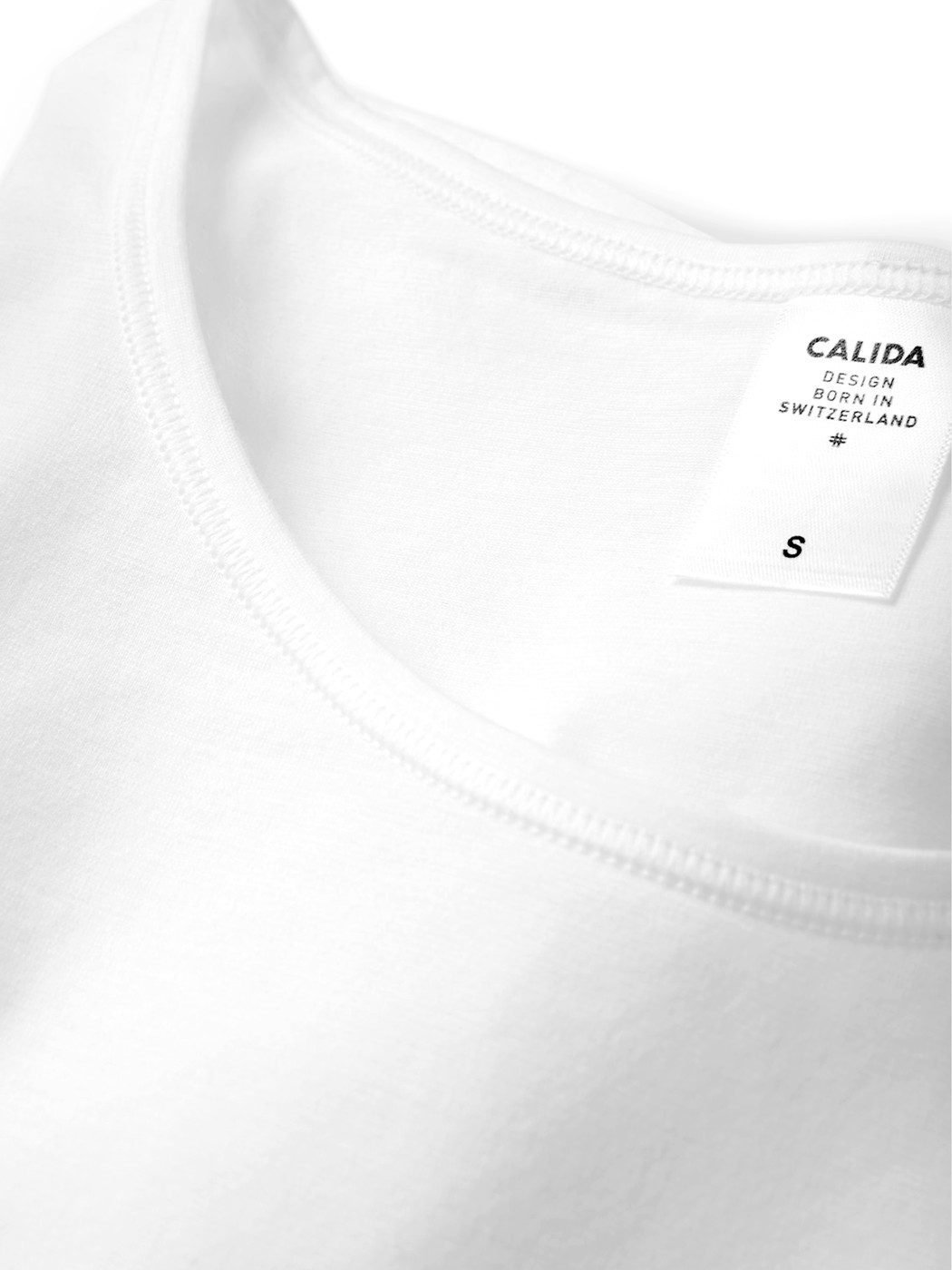 Femme - T-shirt à manches longues en Coton de couleur Blanc, Unicolore, de la série Natural Comfort de CALIDA