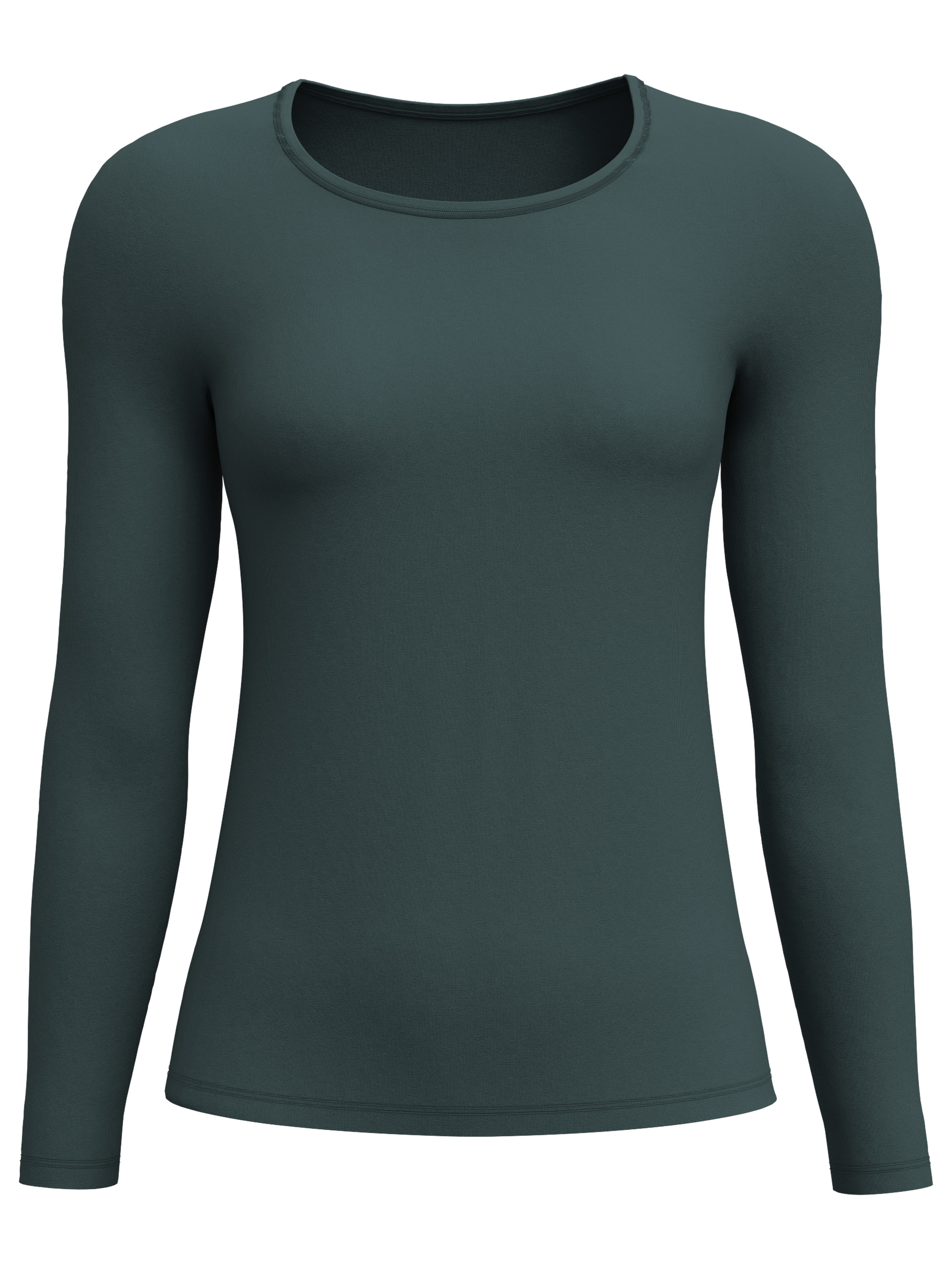 Women - Shirt long sleeve made of Cotton in Green, Unicoloured, from the Natural Comfort series by CALIDA