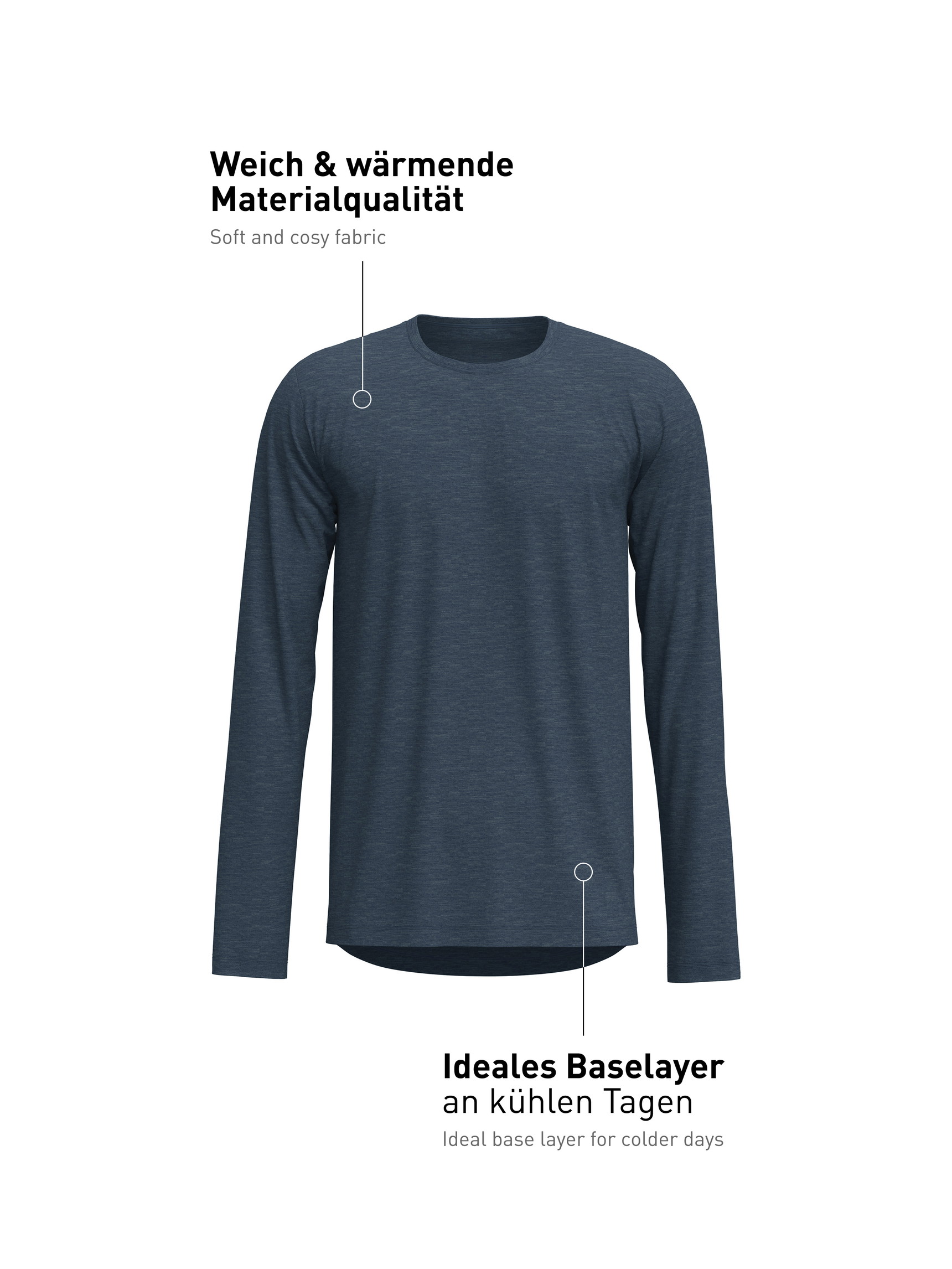 Uomo -  in Lyocell di colore Grigio, Tinta unita, della serie Sporty Warming di CALIDA