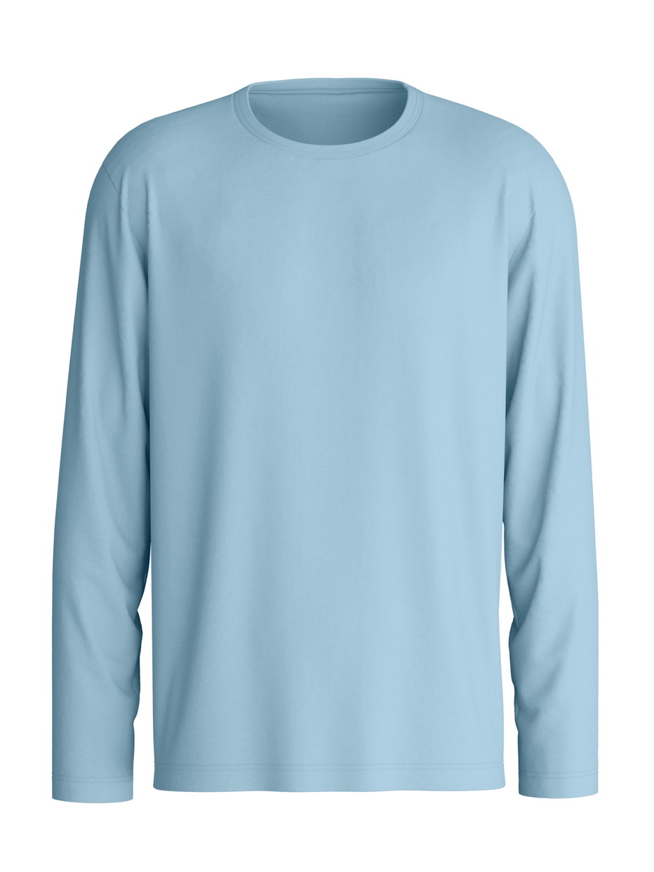 Herren - Langarm-Shirt aus 100% Baumwolle in Blau, Einfarbig aus Serie RMX Sleep Holiday von CALIDA