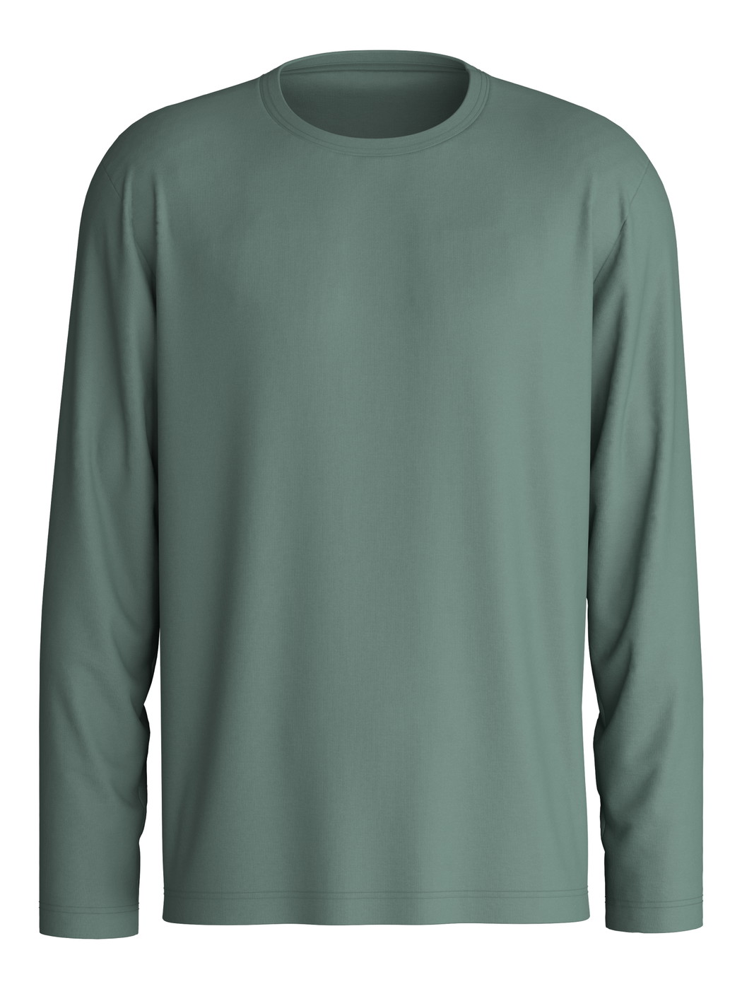 Homme - T-shirt à manches longues en 100% coton de couleur Vert, Unicolore, de la série RMX Sleep Weekend de CALIDA
