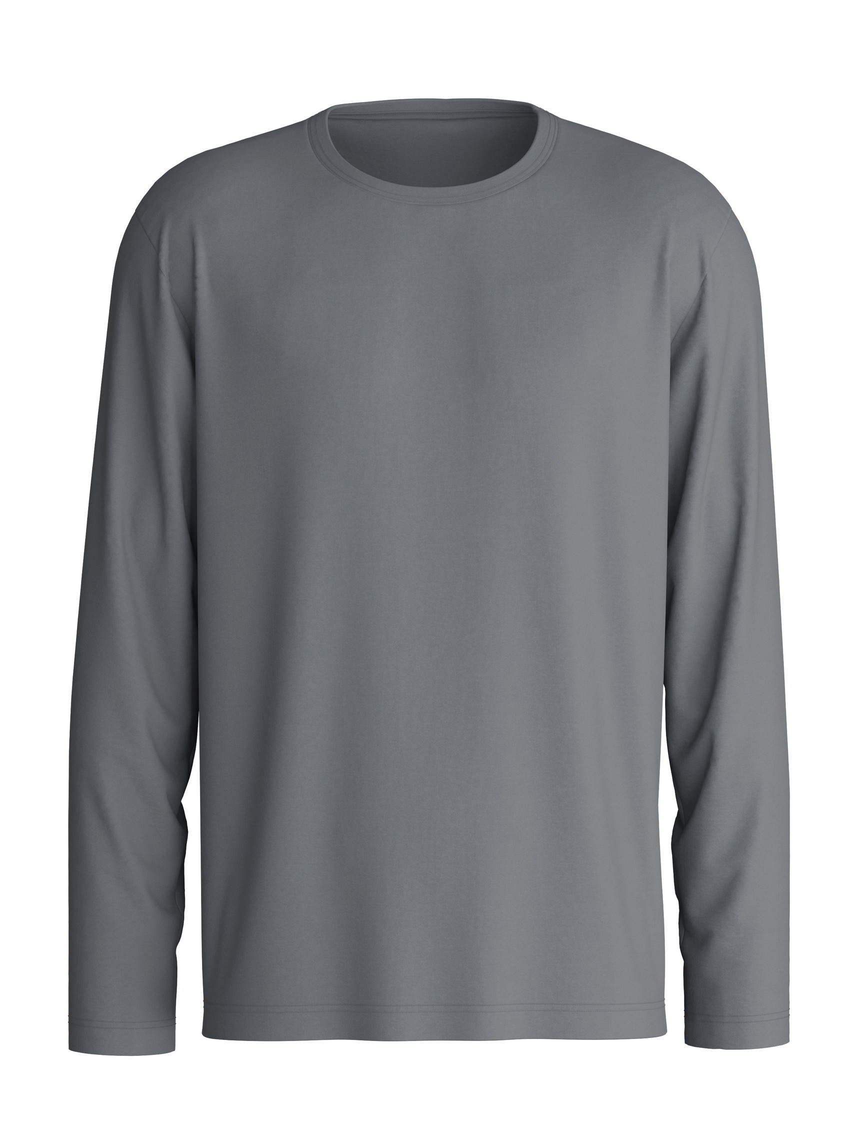 Herren - Langarm-Shirt aus 100% Baumwolle in Grau, Einfarbig aus Serie RMX Sleep Leisure von CALIDA