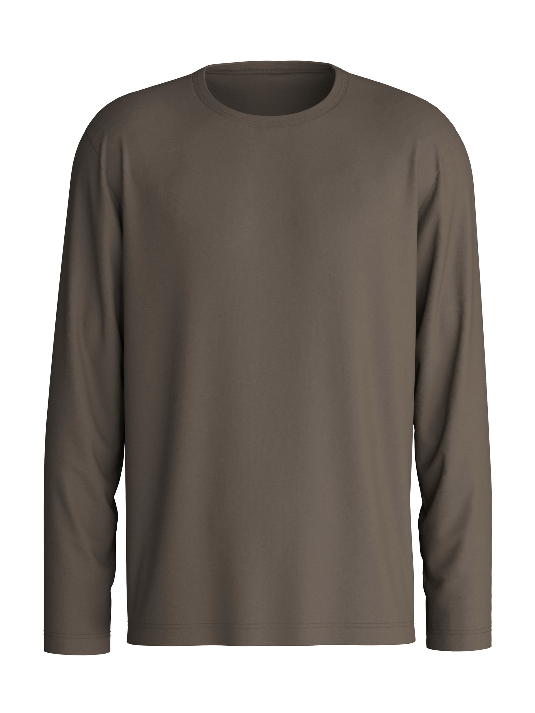 Uomo - Shirt a manica lunga in 100% cotone di colore Marrone, Tinta unita, della serie RMX Sleep Weekend di CALIDA