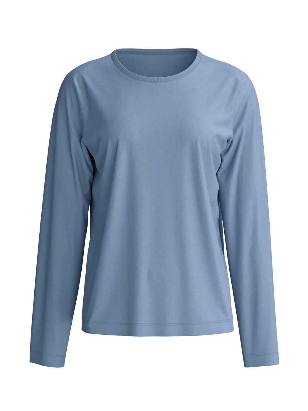 Damen - Langarm-Shirt aus 100% Baumwolle in Blau, Einfarbig aus Serie Sleep Over M&M von CALIDA