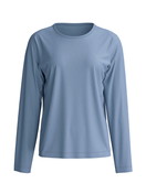 Damen - Langarm-Shirt aus 100% Baumwolle in Blau, Einfarbig aus Serie Sleep Over M&M von CALIDA