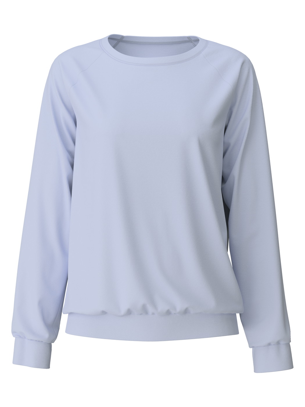 Women - Long-sleeve shirt with raglan sleeves made of 100% Cotton in Blue, Unicoloured, from the Favourites Sleep series by CALIDA