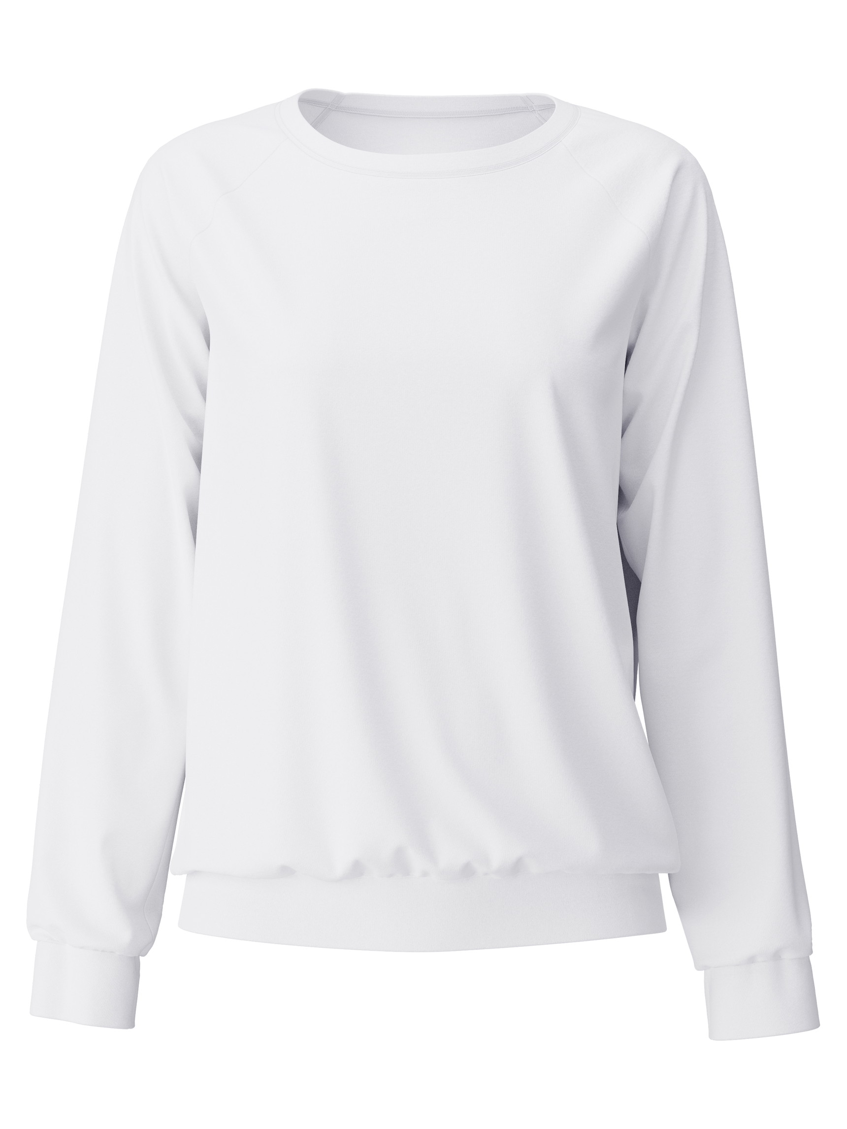 Women - Long-sleeve shirt with raglan sleeves made of 100% Cotton in White, Unicoloured, from the Favourites Sleep series by CALIDA