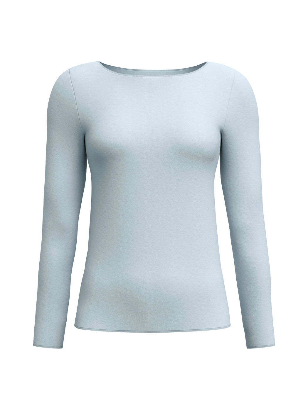 Damen - Langarm-Shirt aus Modal in Blau, Einfarbig aus Serie Second Skin von CALIDA