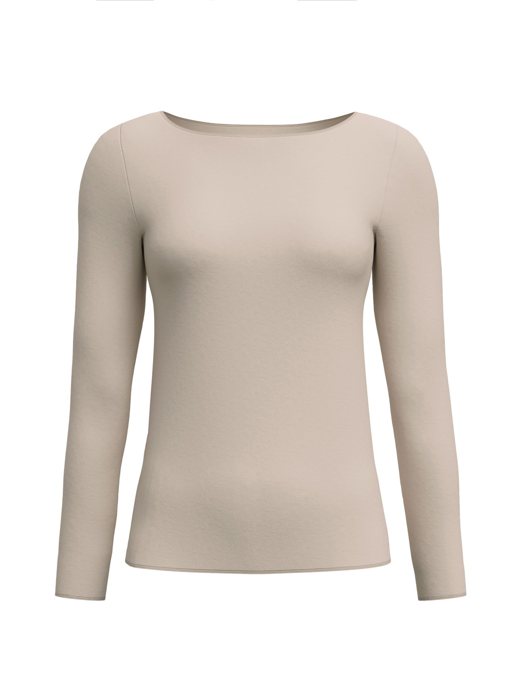 Damen - Langarm-Shirt aus Modal in Beige, Einfarbig aus Serie Second Skin von CALIDA