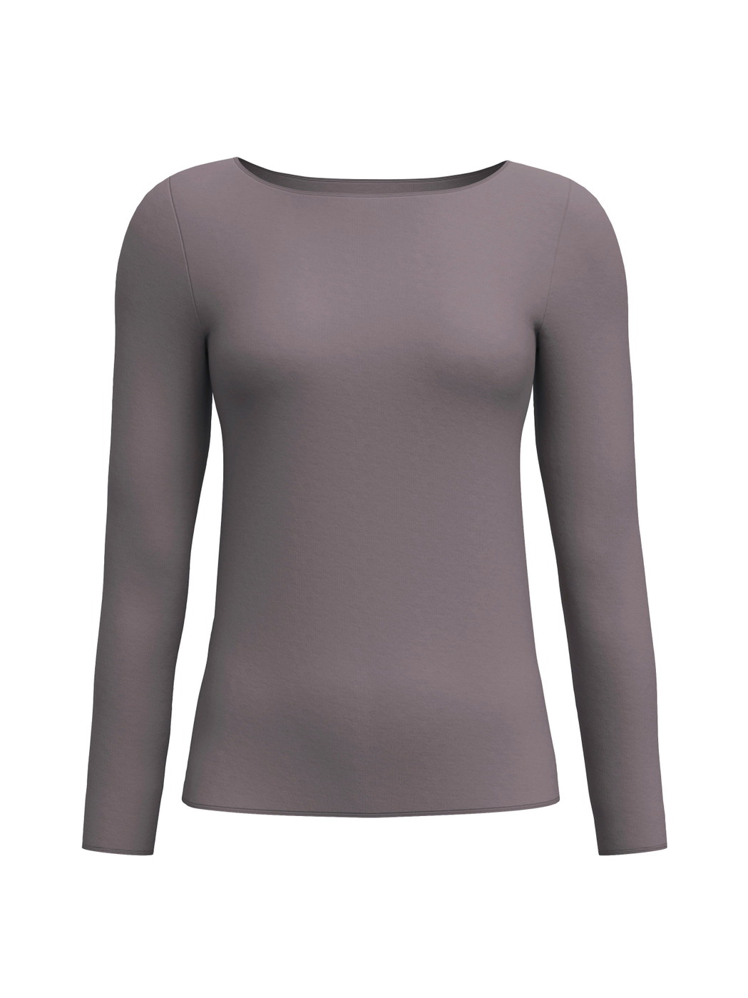 Damen - Langarm-Shirt aus Modal in Braun, Einfarbig aus Serie Second Skin von CALIDA