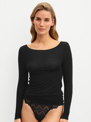 Women model is wearing  made of Modal in Black, Unicoloured from the Second Skin series by CALIDA, Front view
