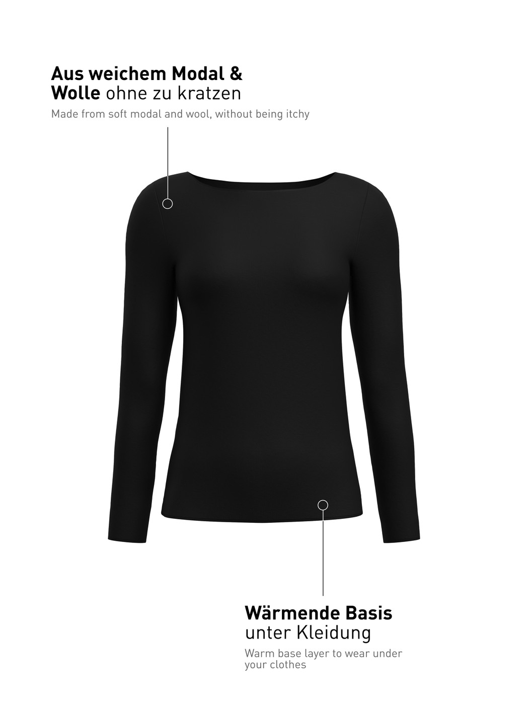 Women -  made of Modal in Black, Unicoloured, from the Second Skin series by CALIDA