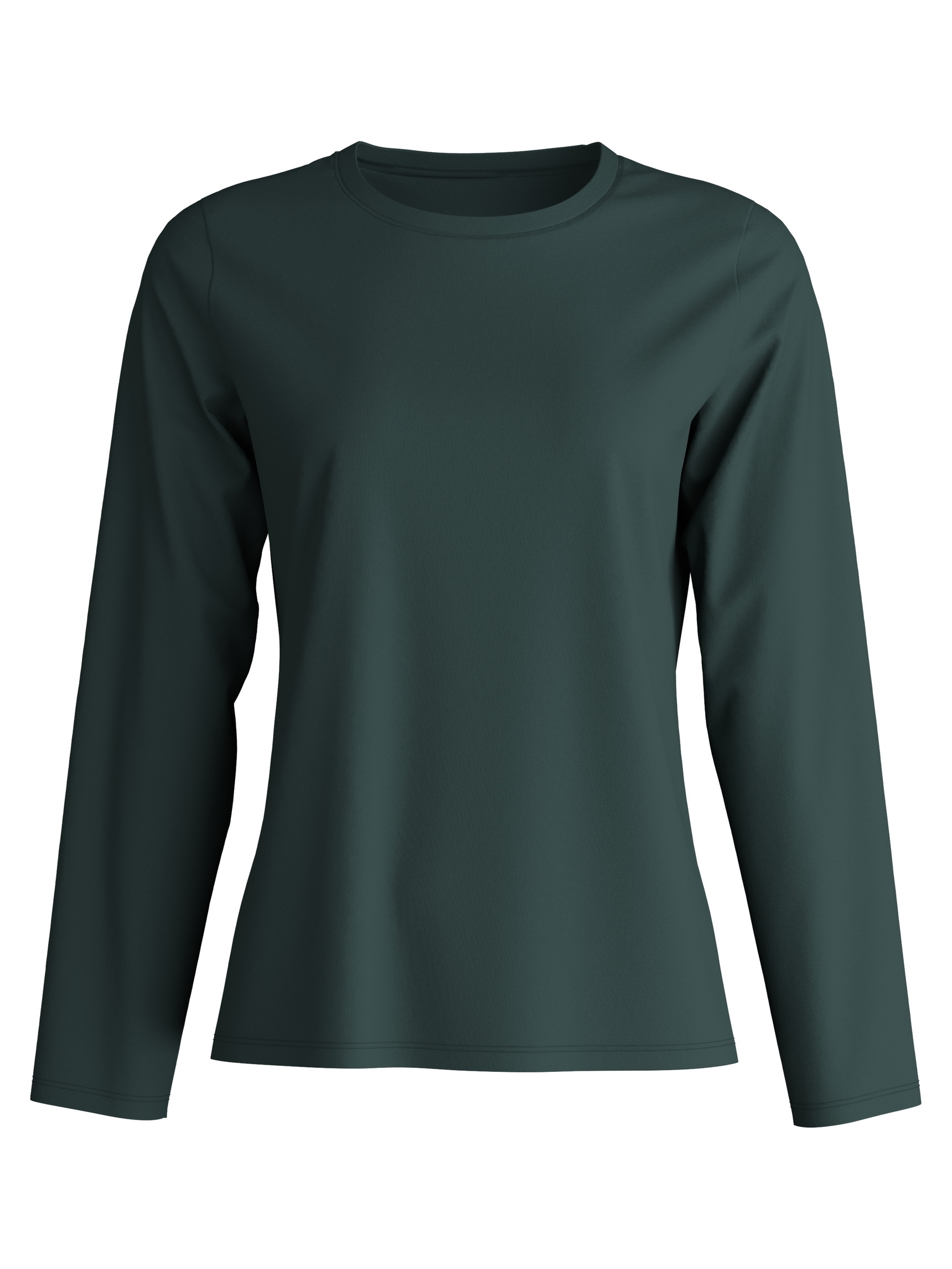 Femme - T-shirt à manches longues en 100% coton de couleur Vert, Unicolore, de la série Favourites Botanic de CALIDA