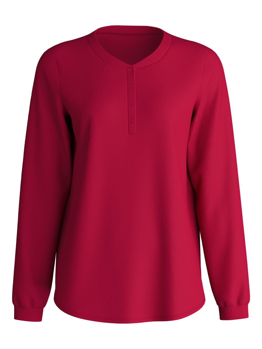 Women - Shirt long sleeve made of 100% Cotton in Red, Unicoloured, from the Favourites Holidays series by CALIDA
