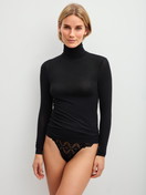 Women model is wearing  made of Modal in Black, Unicoloured from the Second Skin series by CALIDA, Outfit