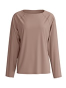 Damen - Langarm-Shirt aus 100% Baumwolle in Braun, Einfarbig aus Serie Alpine M&M von CALIDA
