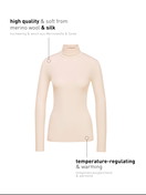 Women - Long-sleeve turtleneck shirt in wool-silk made of Swiss+Cotton in Beige, Unicoloured, from the True Confidence series by CALIDA