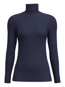 Donna - Maglia a maniche lunghe dolcevita in lana-seta in Lana di colore Blu, Tinta unita, della serie True Confidence di CALIDA