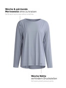 Damen - Langarm-Shirt aus Lyocell in Grau, Einfarbig aus Serie DSW Warming von CALIDA