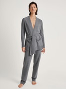 Women model is wearing Cardigan made of merino wool made of Wool in Grey, Unicoloured from the The Cosy Collection series by CALIDA, Outfit