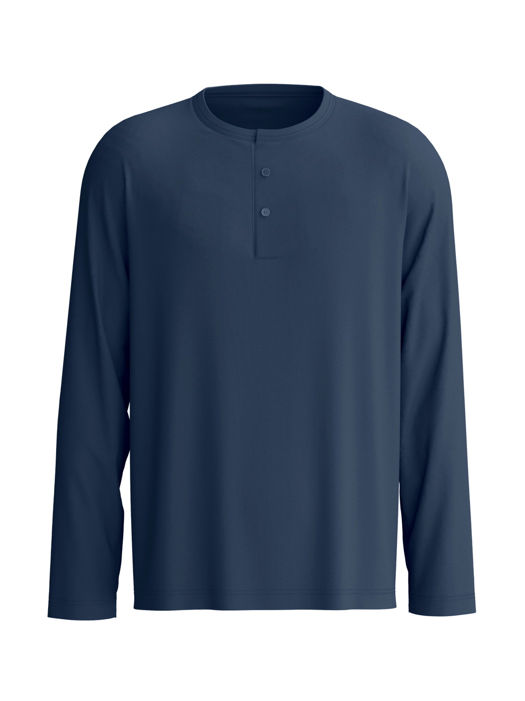 Herren - Langarm-Shirt aus Baumwolle in Blau, Einfarbig aus Serie RMX Sleep Superlight von CALIDA
