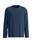 Uomo - Shirt a manica lunga in Cotone di colore Blu, Tinta unita, della serie RMX Sleep Superlight di CALIDA