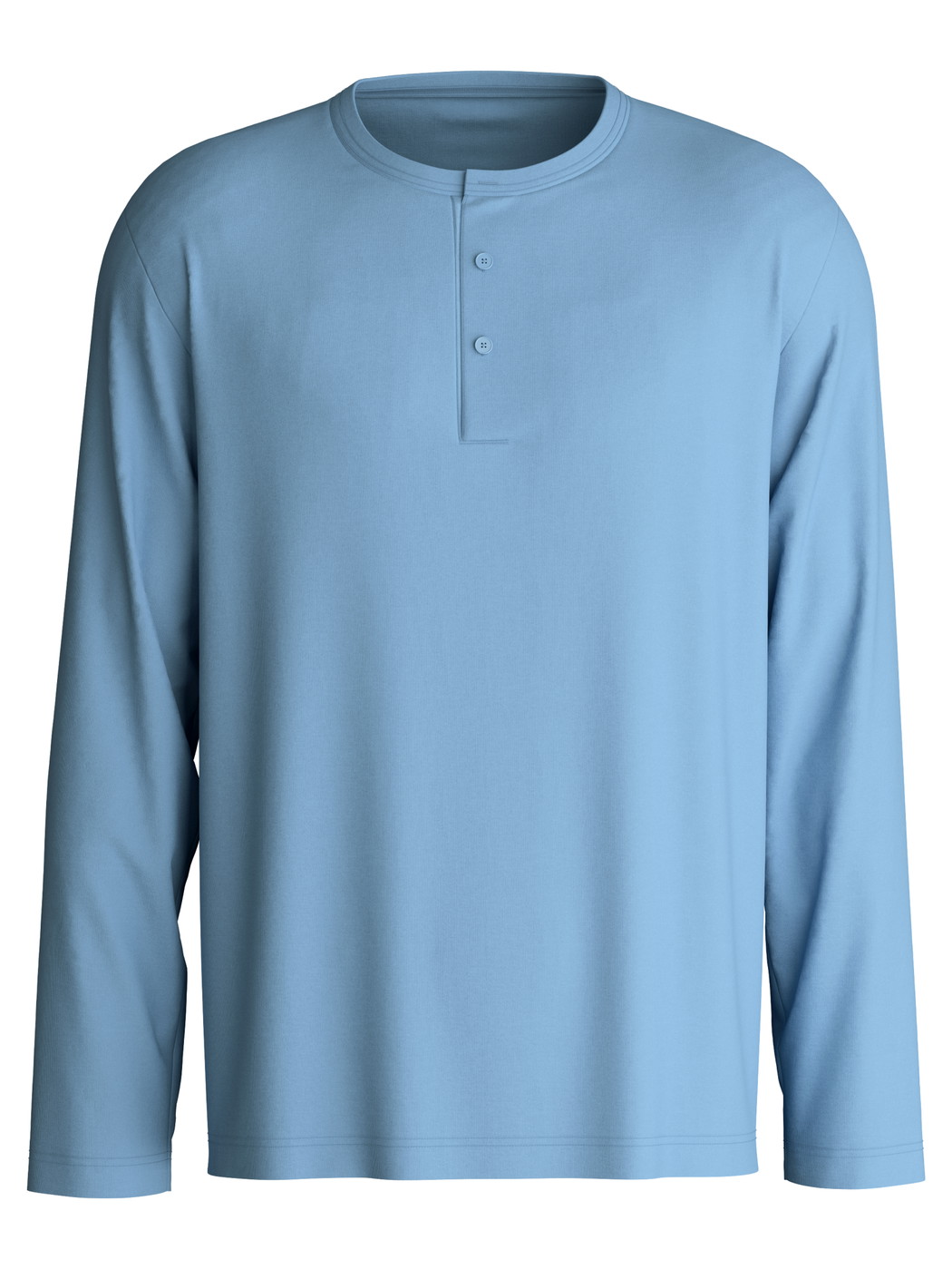 Uomo - Shirt a manica lunga in Cotone di colore Blu, Tinta unita, della serie RMX Sleep Free di CALIDA