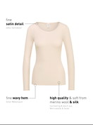 Damen - Langarm-Shirt aus Wolle-Seide aus Wolle in Beige, Einfarbig aus Serie True Confidence von CALIDA