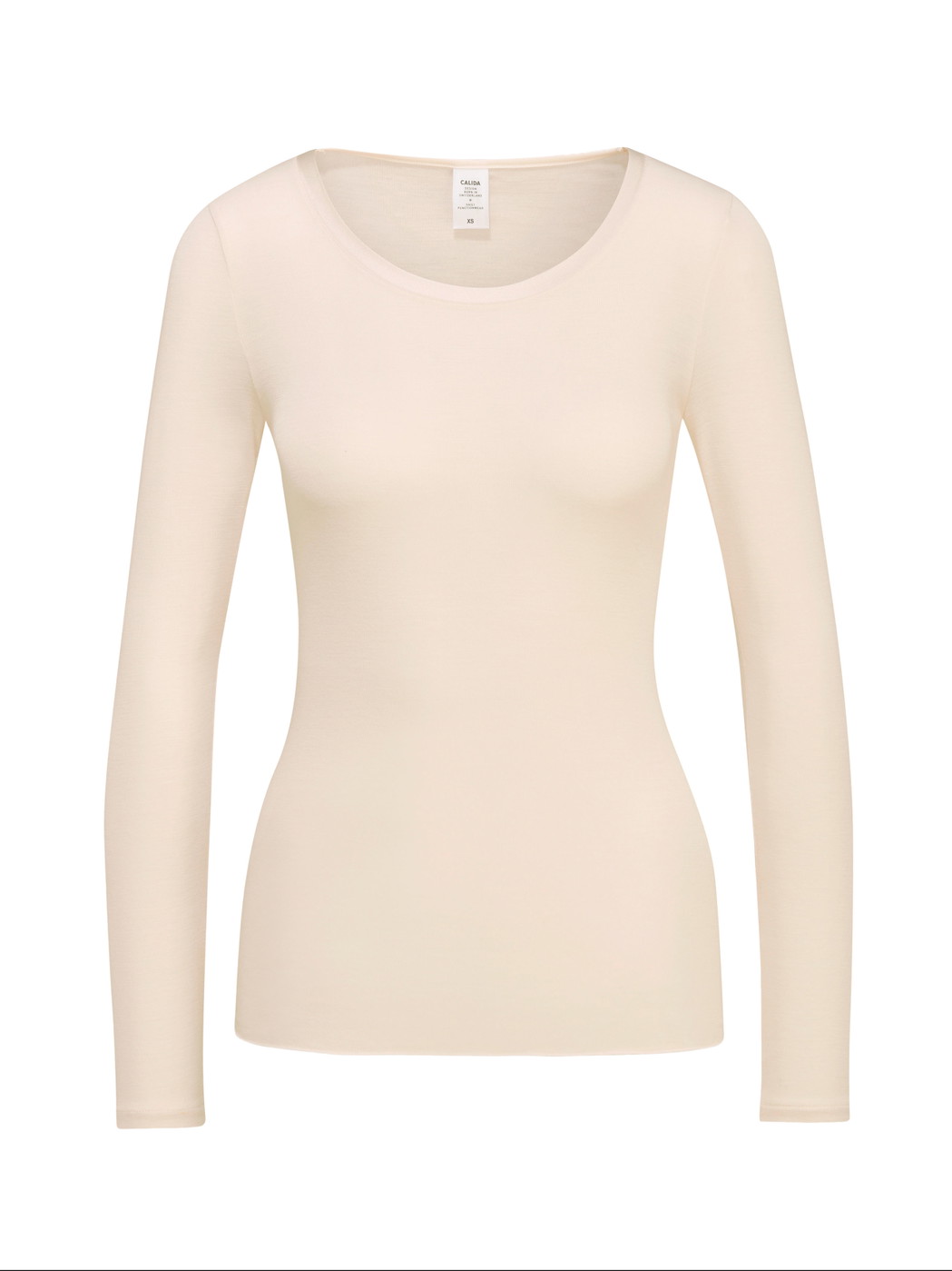 Damen - Langarm-Shirt aus Wolle-Seide aus Wolle in Beige, Einfarbig aus Serie True Confidence von CALIDA