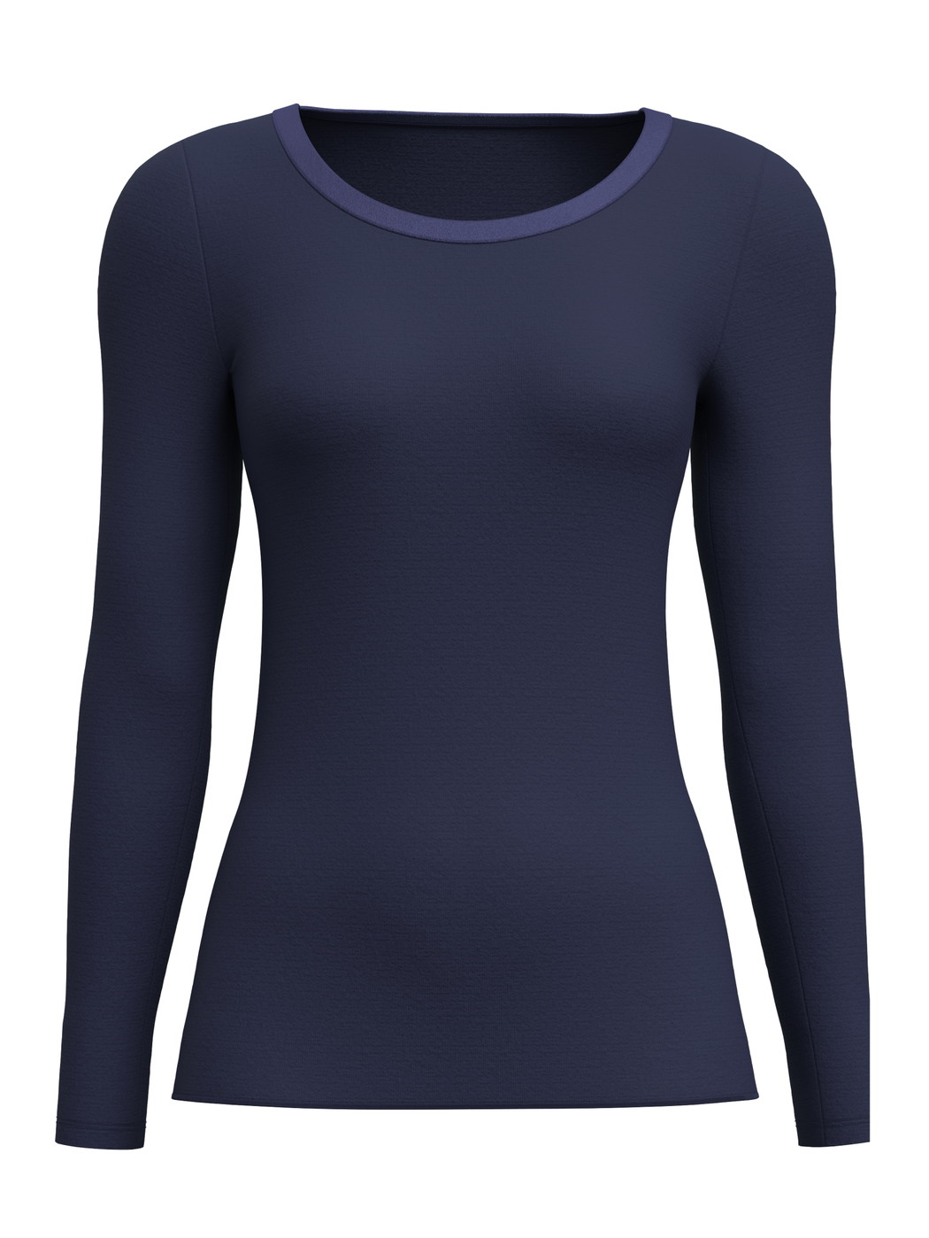 Donna - Shirt a manica lunga in Lana di colore Blu, Tinta unita, della serie True Confidence di CALIDA