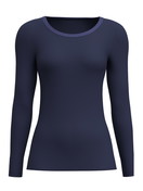 Donna - Shirt a manica lunga in Lana di colore Blu, Tinta unita, della serie True Confidence di CALIDA