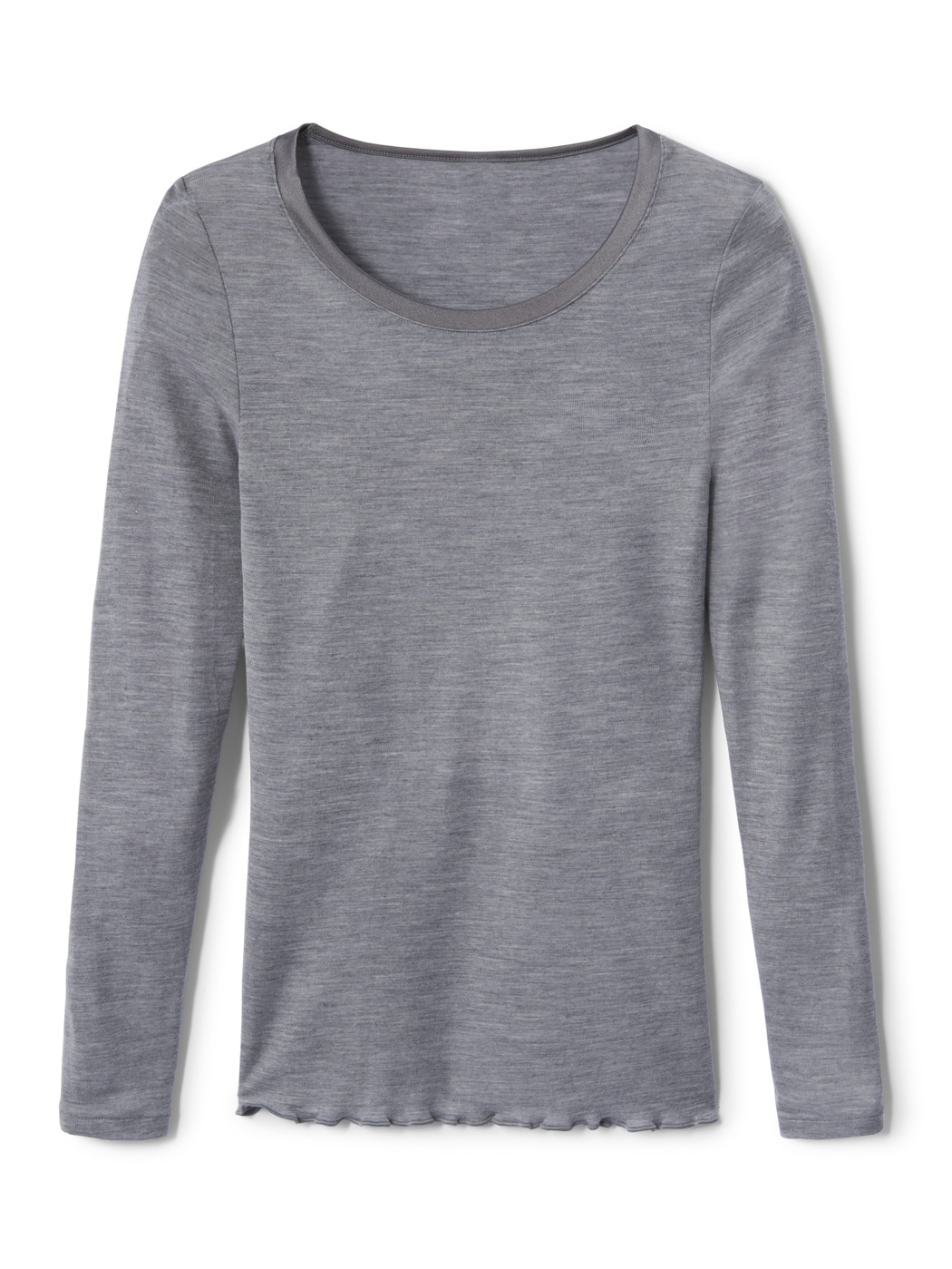 Women - Shirt long sleeve made of Wool in Grey, Unicoloured, from the True Confidence series by CALIDA