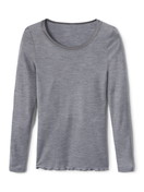 Women - Shirt long sleeve made of Wool in Grey, Unicoloured, from the True Confidence series by CALIDA