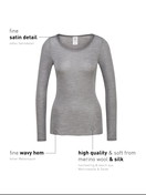 Women - Shirt long sleeve made of Wool in Grey, Unicoloured, from the True Confidence series by CALIDA