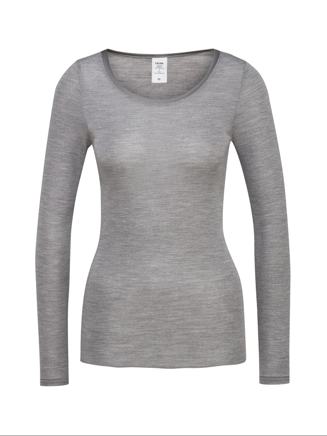 Women - Shirt long sleeve made of Wool in Grey, Unicoloured, from the True Confidence series by CALIDA