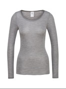 Damen - Langarm-Shirt aus Wolle-Seide aus Wolle in Grau, Einfarbig aus Serie True Confidence von CALIDA