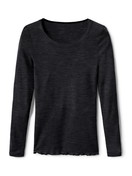 Femme - T-shirt à manches longues en Laine de couleur Noir, Unicolore, de la série True Confidence de CALIDA