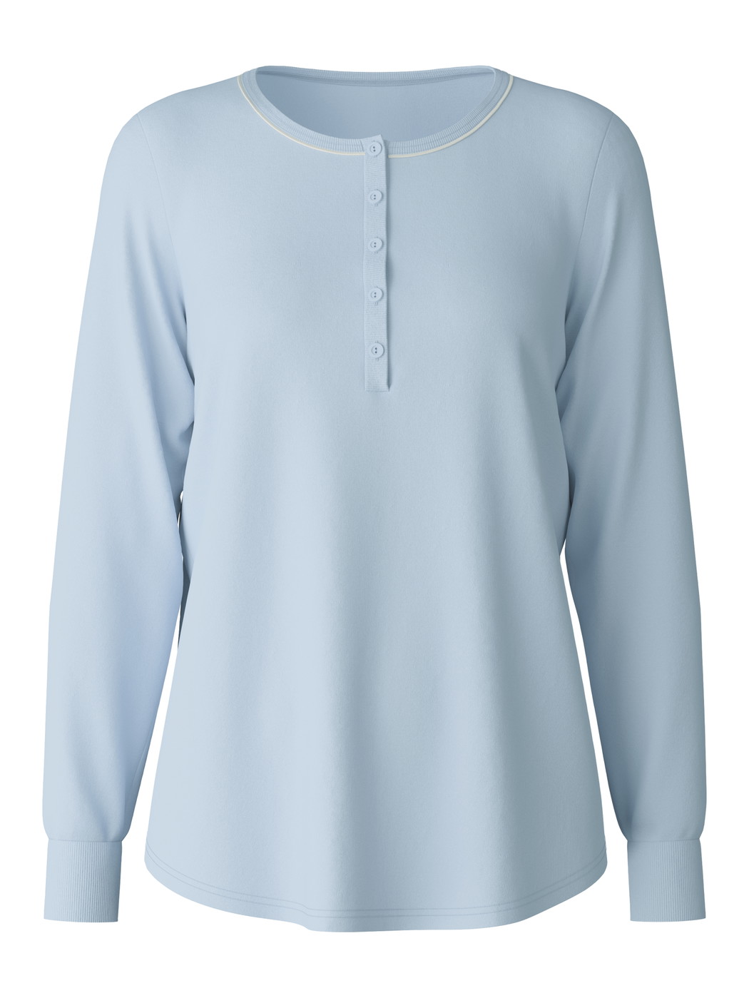Femme - T-shirt à manches longues en 100% coton de couleur Bleu, Unicolore, de la série Favourites Cats de CALIDA