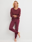 Women model is wearing  made of 100% Cotton in Red, Unicoloured from the PJ Party M&M series by CALIDA, Additional Image