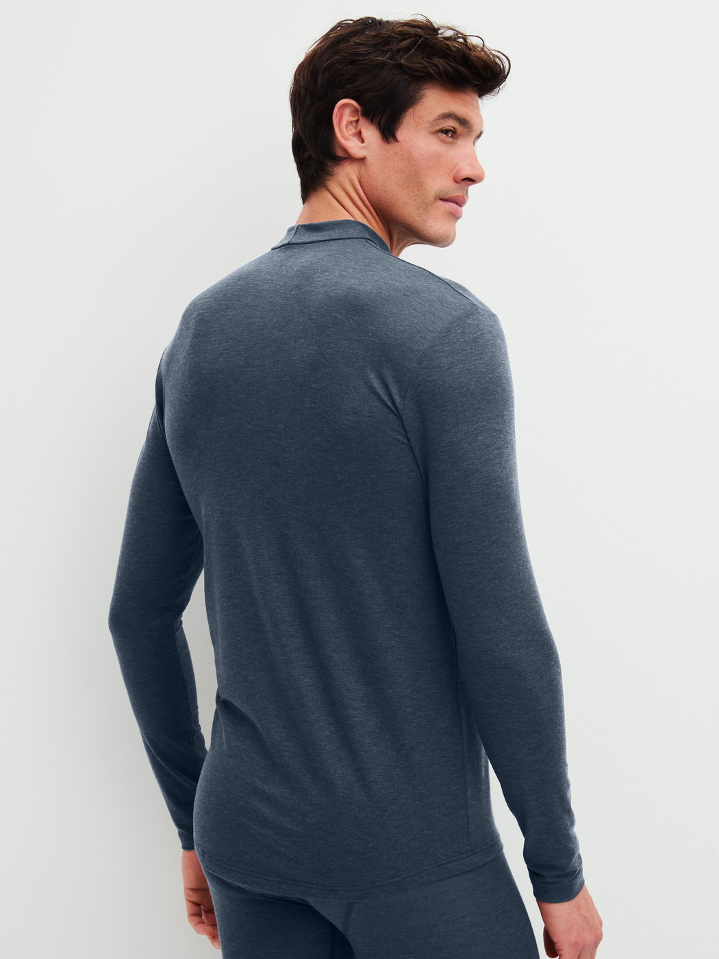Men model is wearing  made of Lyocell in Grey, Unicoloured from the Sporty Warming series by CALIDA, Back view